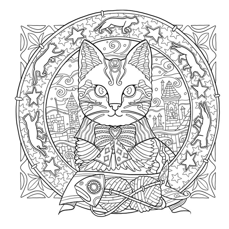 Cat Coloring Pages For Adults - Part 6